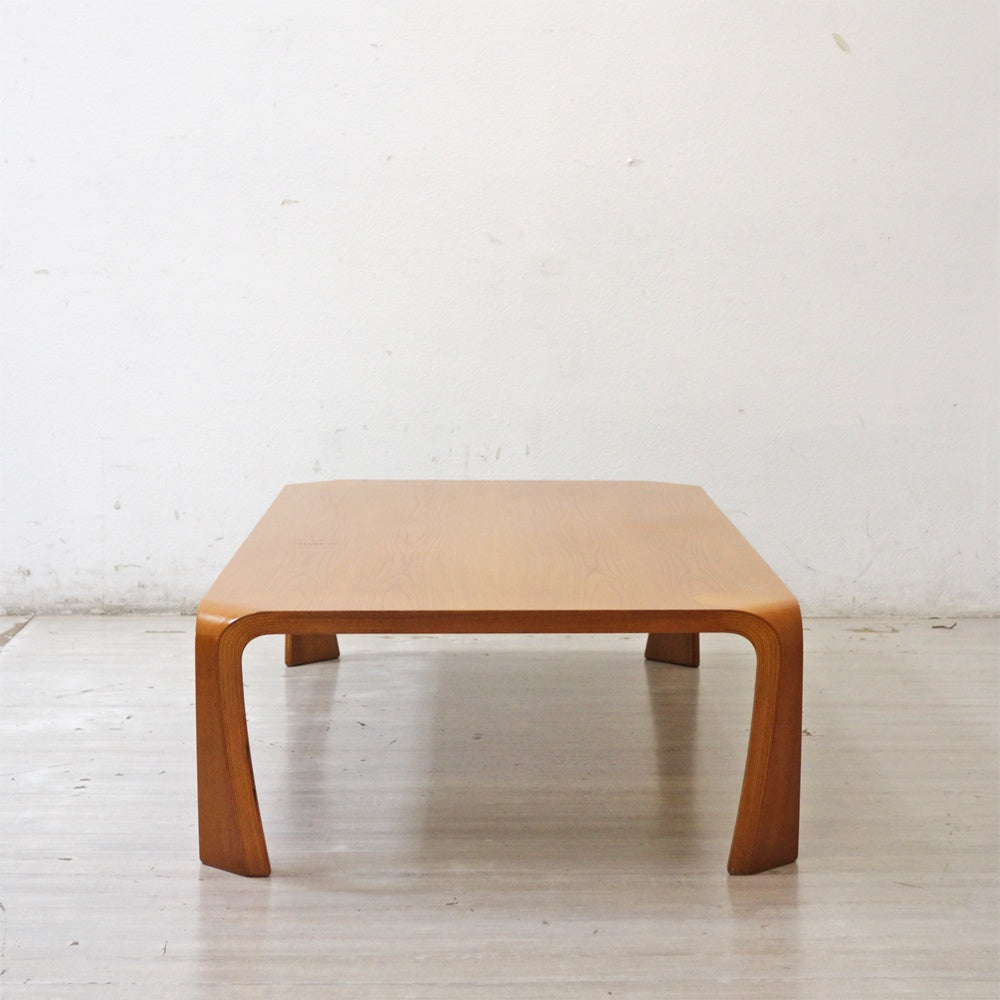 天童木工 Tendo プライウッド 座卓 欅材 ローテーブル W150cm 乾三郎 デザイン ●