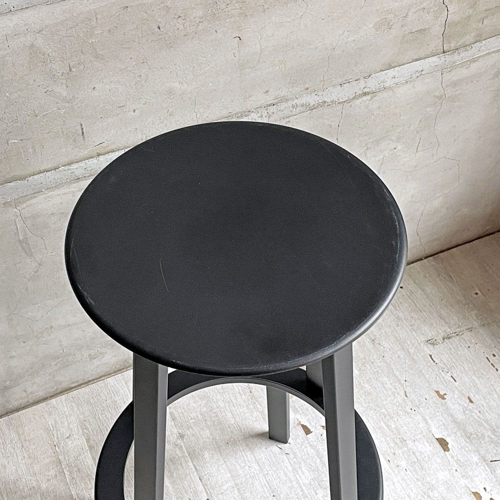 ヘイ HAY リボルバー バースツール ロー REVOLVER BAR STOOL LOW H76cm ブラック 回転式座面 レオン・ランズメイヤー デンマーク 定価¥51,700- A ♪