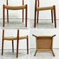 JLモラー J.L.Moller Model No.77 ダイニングチェア チーク材 ペーパーコード ニールス・O・モラー デンマーク ビンテージ 北欧家具 ●