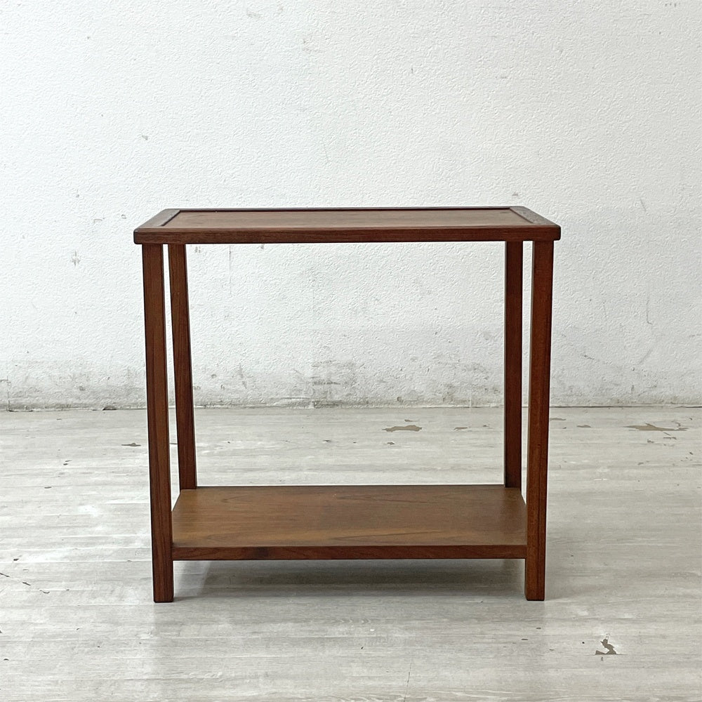 ジャパンビンテージ 木製 花台 飾り棚 サイドテーブル チーク材 W50cm vintage ●
