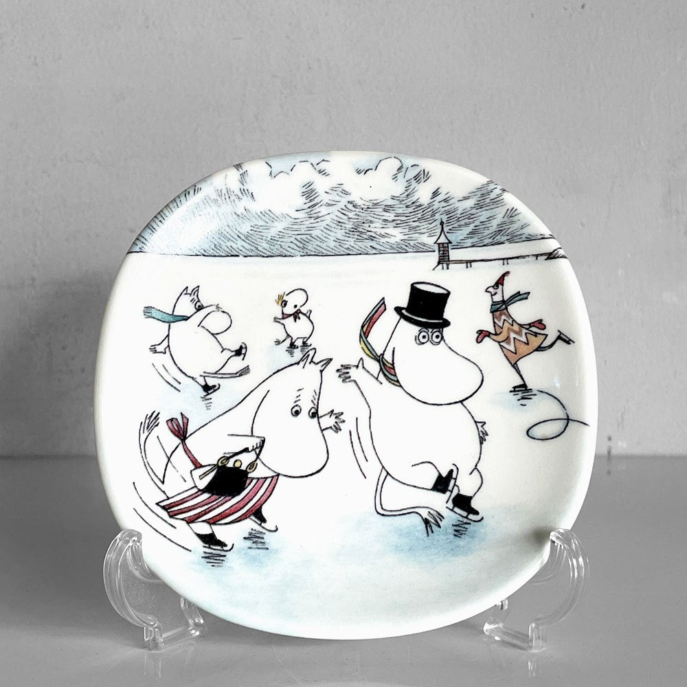 アラビア ARABIA ムーミン MOOMIN 滑りやすい氷の上 On Slippery Ice ウォールプレート 飾り皿 2002-2004年 箱付 廃番 フィンランド 北欧食器 ■