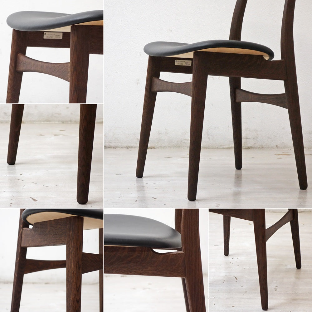 カールハンセン＆サン Carl Hansen & Son CH30P ダイニングチェア オーク材 スモークオイル レザーシート ハンス・J・ウェグナー 北欧家具 ●