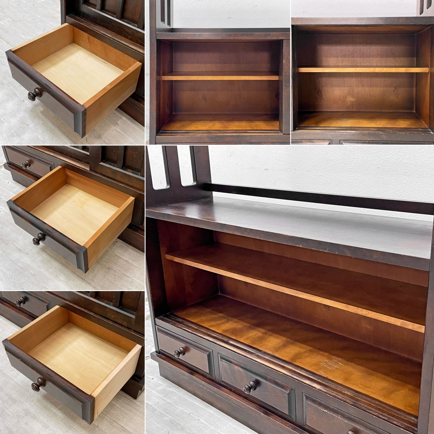 北海道民芸家具 茶棚 HM108K サイドボード 飾り棚 無垢樺材 和家具 民藝家具 ●