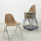 ハーマンミラー Herman Miller ビンテージ サイドシェルチェア 台車付6脚セット サード 3rd FRP PVCレザー スタッキングベース イームズ 〓
