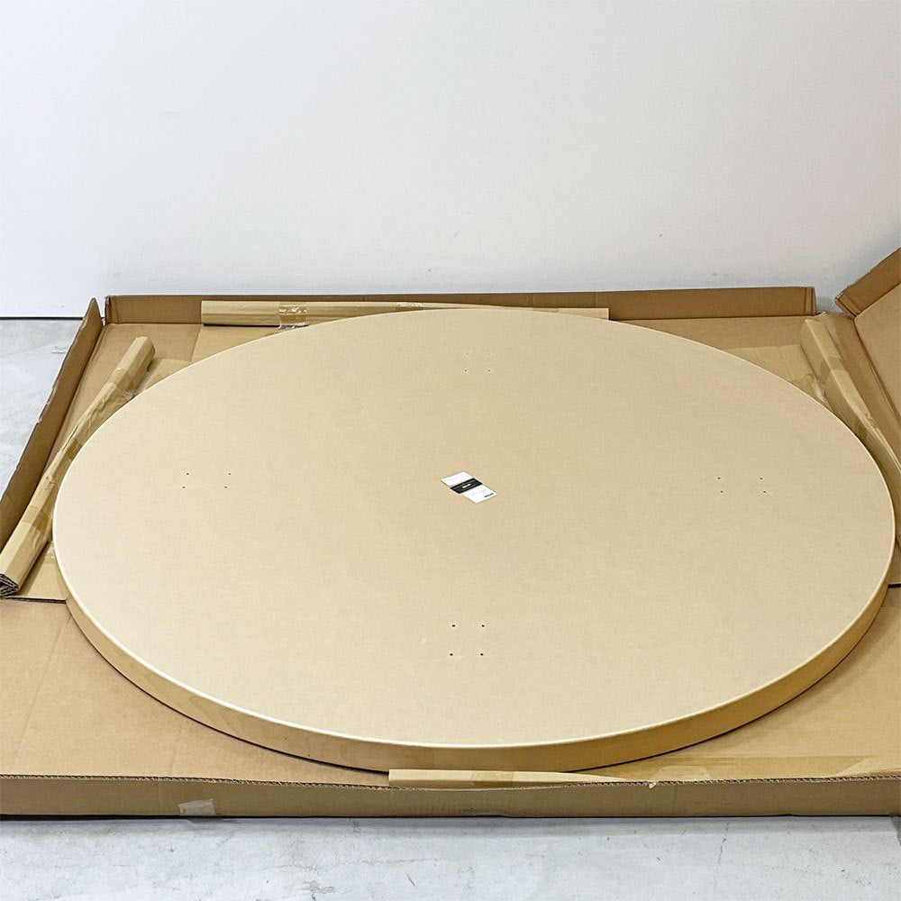 アルテック artek ダイニングテーブル 91 ブラックリノリウム バーチ材 ナチュラルラッカー ラウンド Φ125cm アルヴァ・アアルト Alvar Aalto 北欧 フィンランド 未使用品 箱付き ●