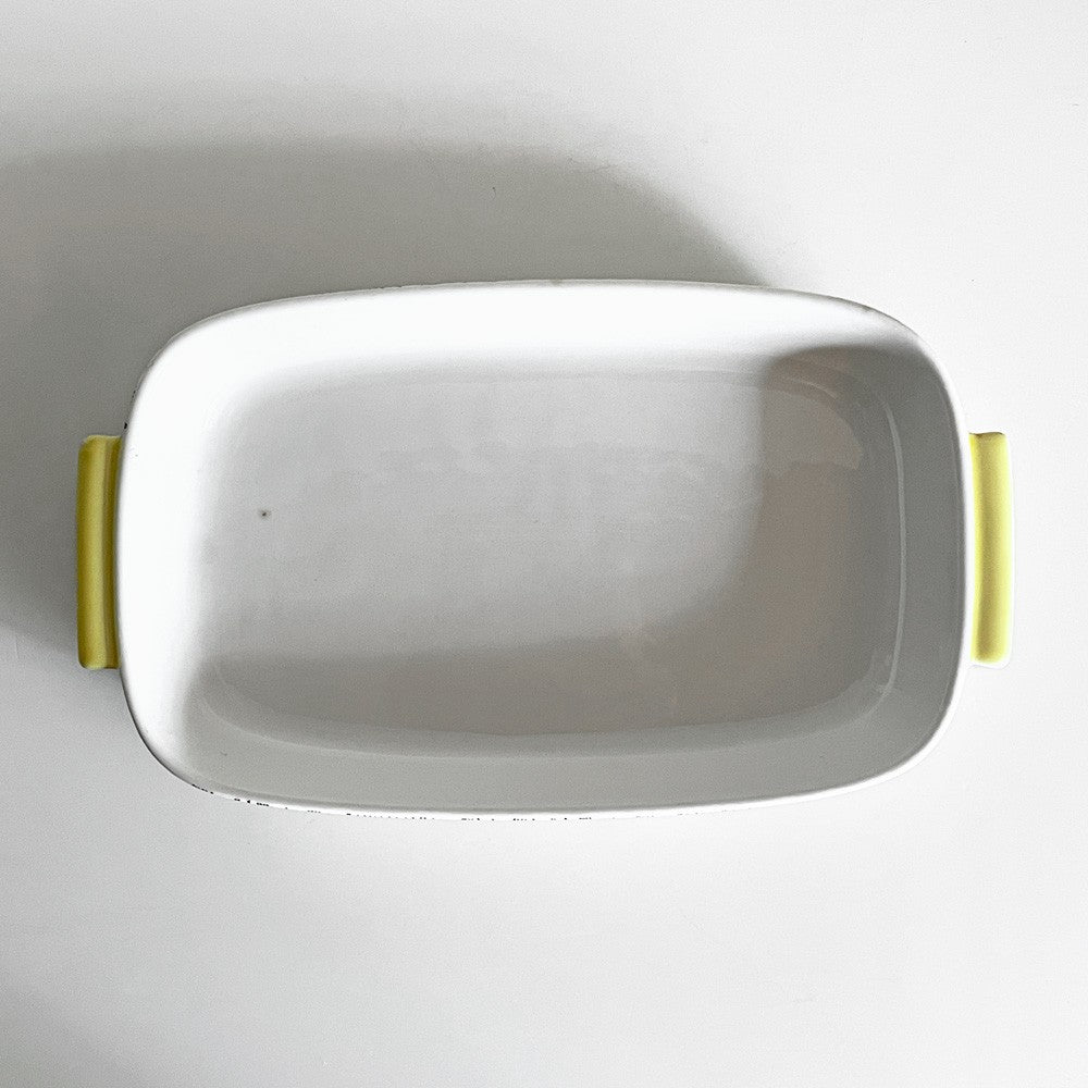 ロールストランド Rorstrand カナリア CANARIA オーブンウェア グラタン皿 イエロー 幾何学ライン模様 スウェーデン ビンテージ ■