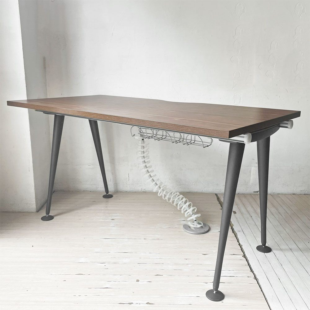 ハーマンミラー Herman Miller アバックエンバイロメンツ ABAK ミーティングテーブル デスク W140cm ウォールナットカラー ケーブルスパイン付き ティム・ウォレス ★