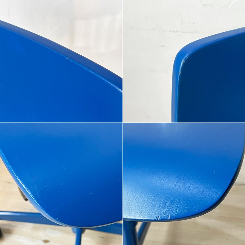 ラボファ Labofa デスクチェア オフィスチェア プライウッド ブルー ダブルホイール 高さ調整可 デンマーク製 北欧家具 ★