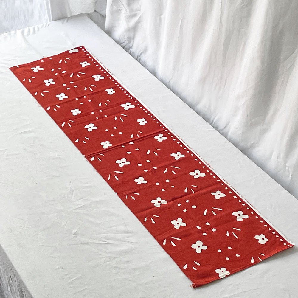 マリメッコ marimekko クッカケト KUKKAKETO フィンランド ビンテージ ファブリック W27 x H113cm 朱色 石本藤雄 北欧雑貨 ◇