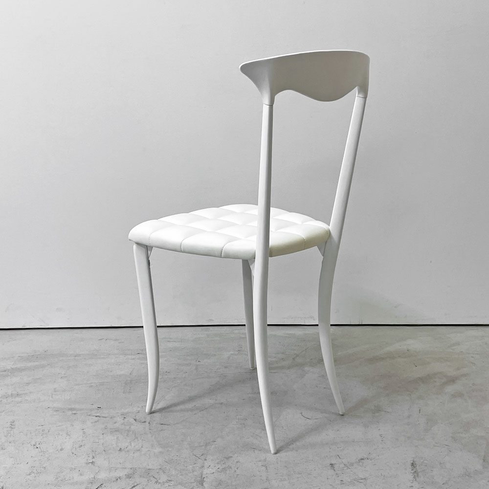 ファセム Fasem チャーム Charme ダイニングチェア アルミ レザー 本革 ホワイト クラシカル モダン イタリア ●