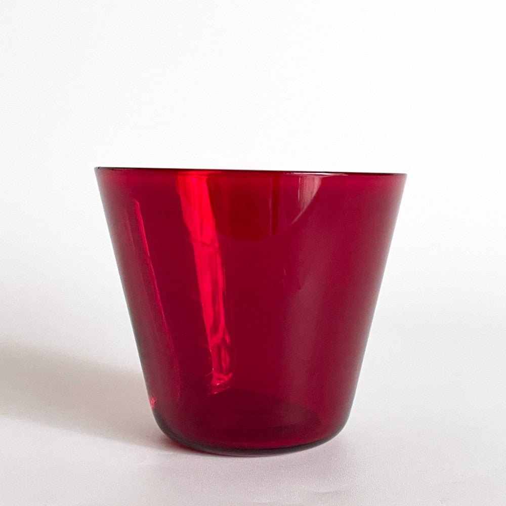 ヌータヤルヴィ Nuutajarvi #2744 タンブラー グラス レッド カイ・フランク Kaj Franck ガラス Φ7cm × H6.5cm 北欧食器 ビンテージ ■