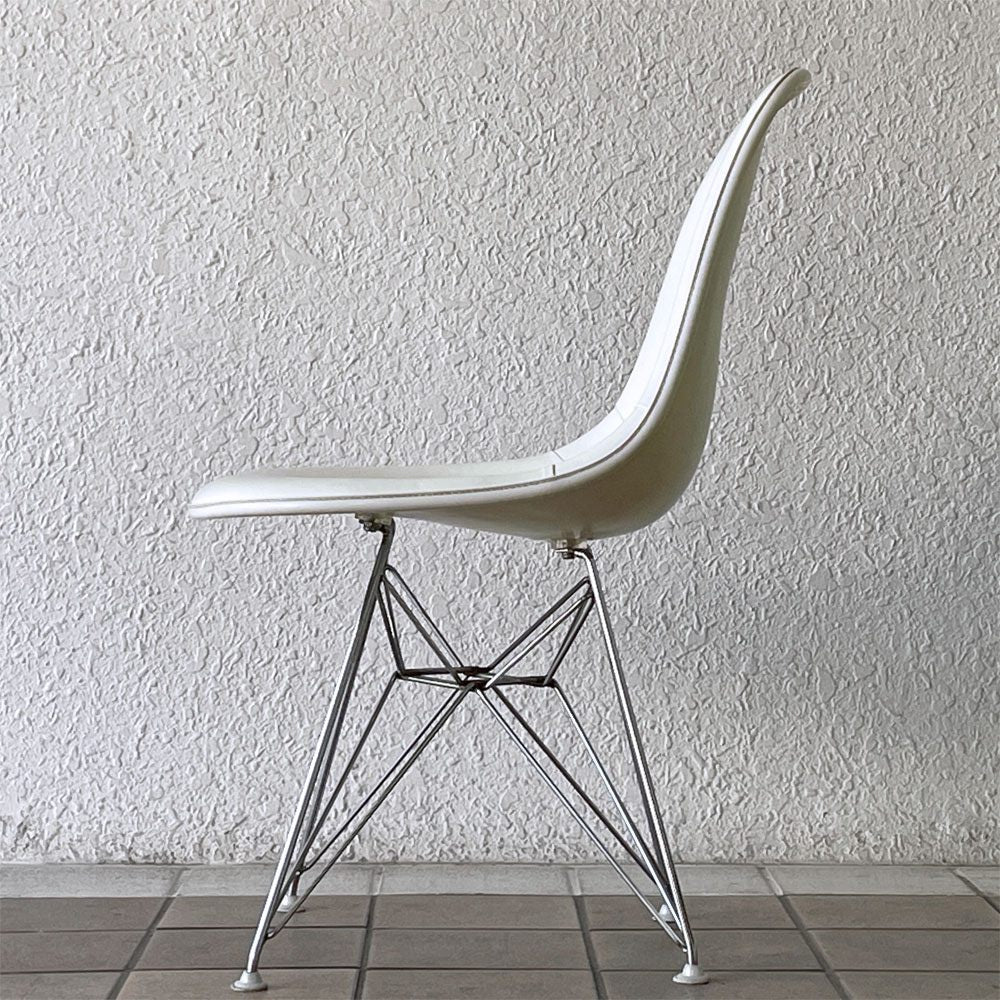 ハーマンミラー Herman Miller サイドシェルチェア サード 3rd FRP PVCレザー パーチメント ロータイプ エッフェルベース イームズ ビンテージ vintage ◇