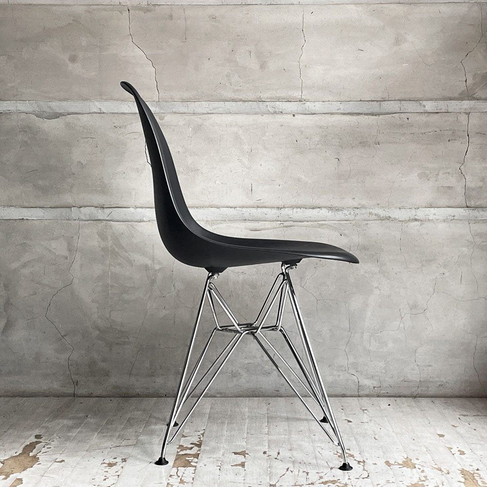 ハーマンミラー HermanMiller × ヴィトラ vitra Wネーム サイドシェルチェア ポリプロピレン ブラックカラー エッフェルベース C&Rイームズ ♪
