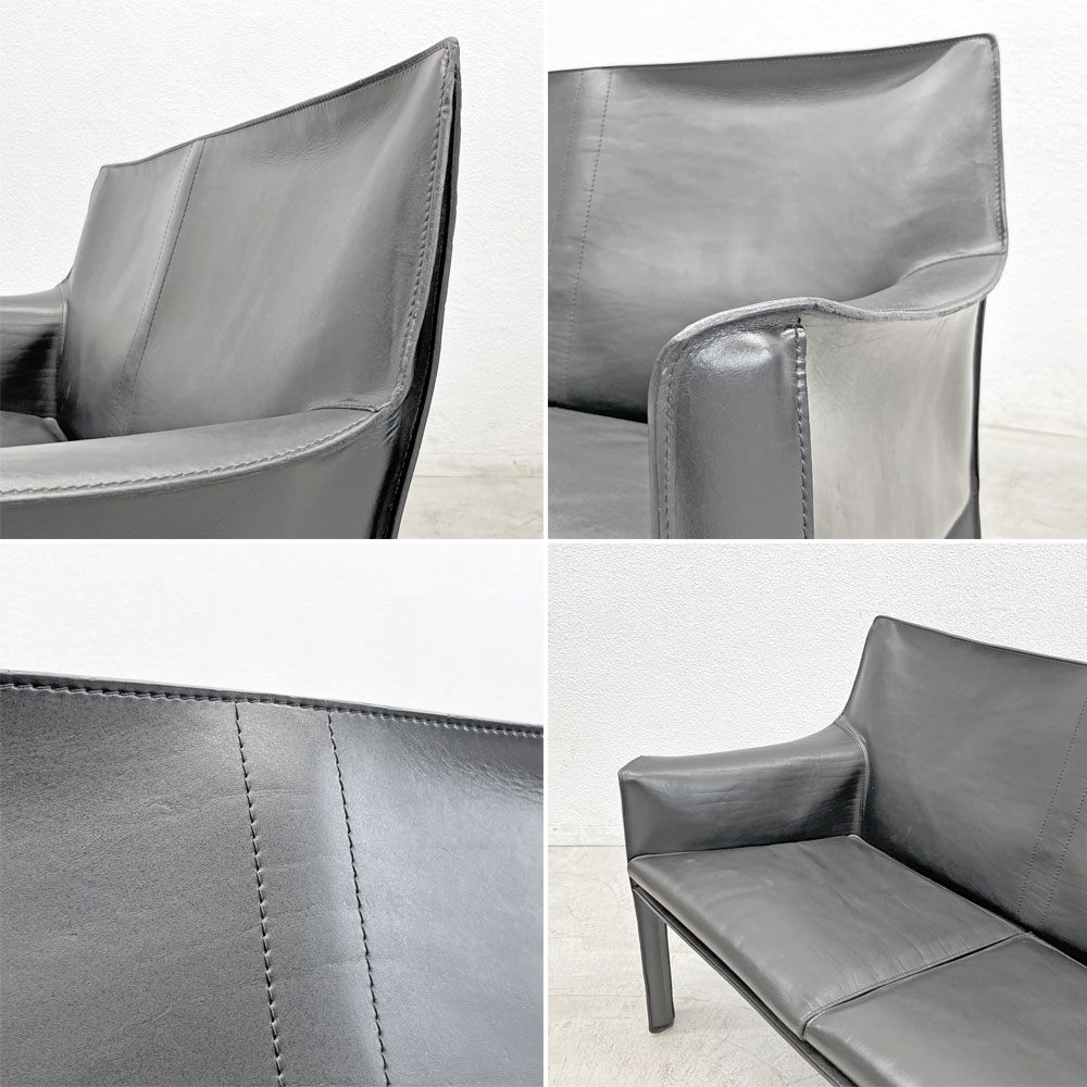 カッシーナ Cassina 414 CAB ラウンジアームチェア 2シーター キャブチェア 本革 マリオ・ベリーニ A 〓