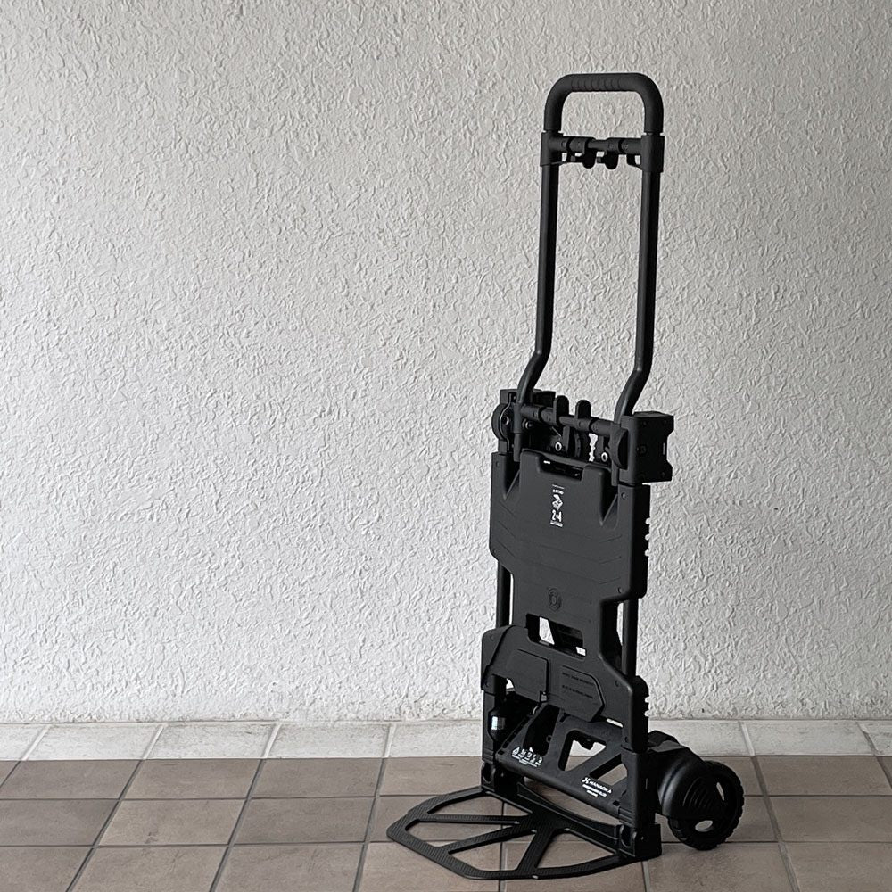 花岡車輌 フラットカート FLAT CART 2×4 キャリーカート 手押し台車 ブラック 折り畳み式 二輪 四輪 最大耐荷重120kg ゴムタイヤ ◇