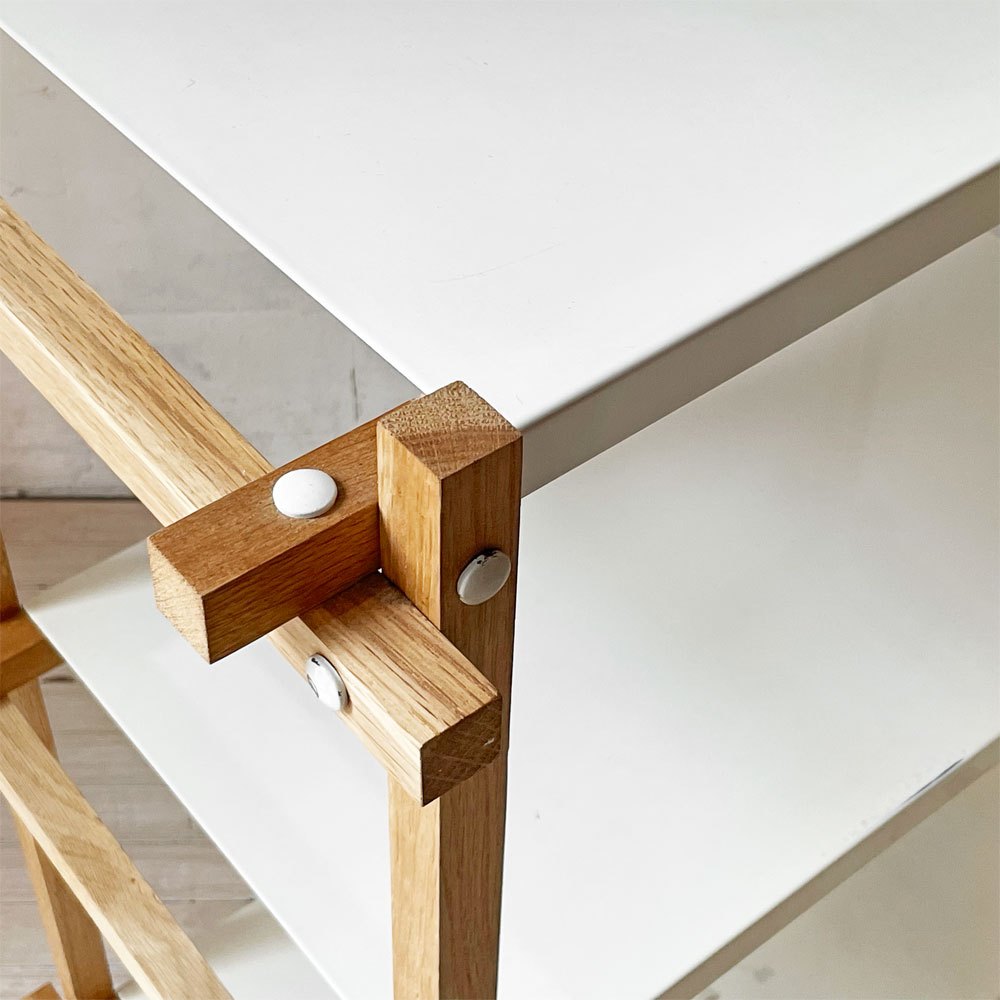 ヘイ HAY WOODY SHELVING 2.0 COLUMN LOW シェルフ オーク材×スチール オープンシェルフ 飾り棚 ホワイト 北欧 デンマーク 定価￥61,600- ★