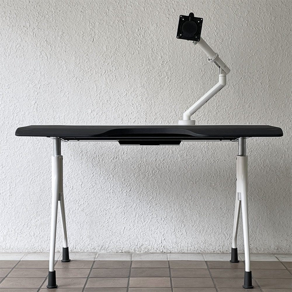 ハーマンミラー Herman Miller エンベロップデスク Envelop Desk スライド天板 & 高さ調節機能 ビル・スタンフ ジェフ・ウェバー モニターアーム パソコンデスク 取扱説明書・組み立て説明書付  ◇