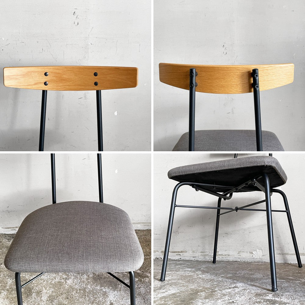 かなでもの KANADEMONO ナチュラルインダストリアル Natural Industrial ダイニングチェア オーク材 ダークグレー アイアン脚 定価16,800円 B ■