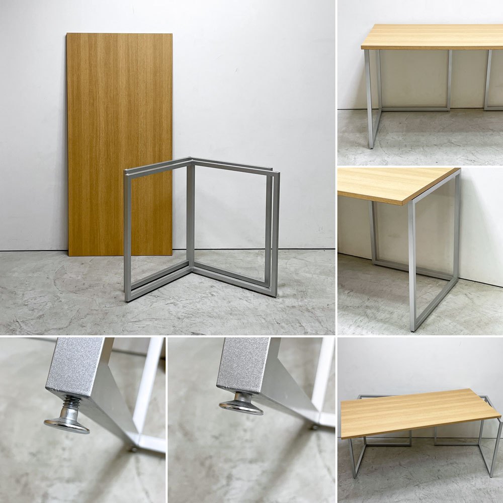 ビスレー BISLEY デスクプラン DESK PLAN Lフット ワーキングテーブル デスク オーク メラミン天板 スチール脚 W150cm イギリス ●