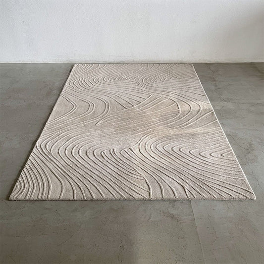 ボーコンセプト BoConcept リッジ Ridge ラグ 約200×300cm ウール100% カーペット 17.7万円 敷物 デンマーク 北欧デザイン 砂紋  和モダン 枯山水 ナチュラル 〓