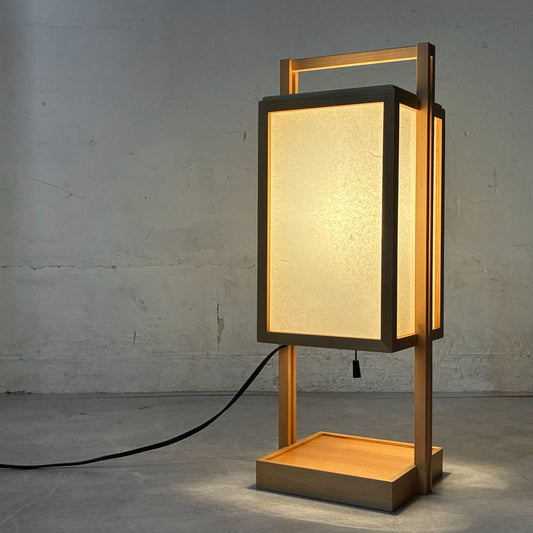 らんぱだ Lampada スタンドライト テーブルランプ 行灯 A520 仁 jin 国産檜材 雲竜紙 ジャパンディスタイル 保管品 箱付き 定価￥29,150- B ★