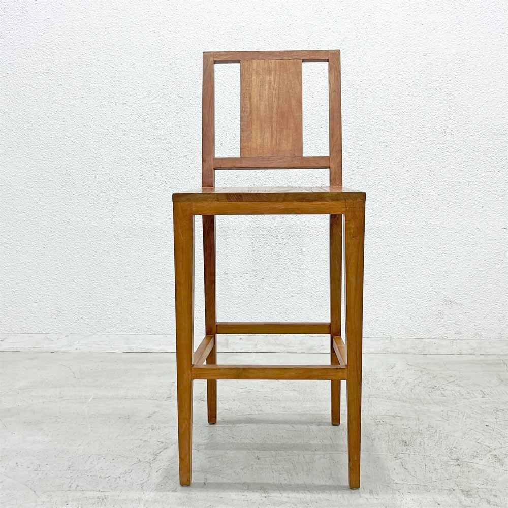チーク 無垢材 teak wood ハイチェア カウンターチェア OLD JAVA アジアン スタイル B 〓
