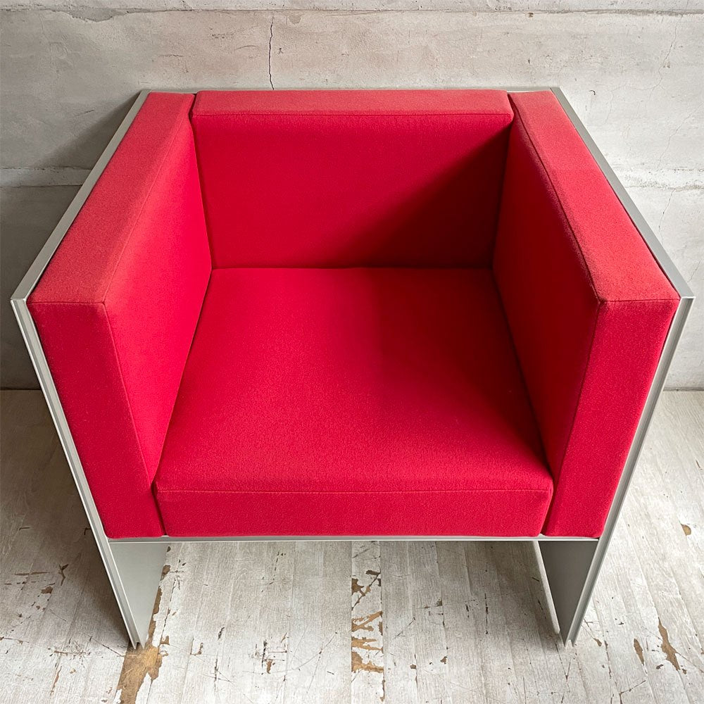 カッシーナイクスシー Cassina ixc. エアーフレーム AIR FRAME 3007 ミッドソファ 1人掛け 1シーター レッド系 デヴィッド・チッパーフィールド 受注生産品 ♪