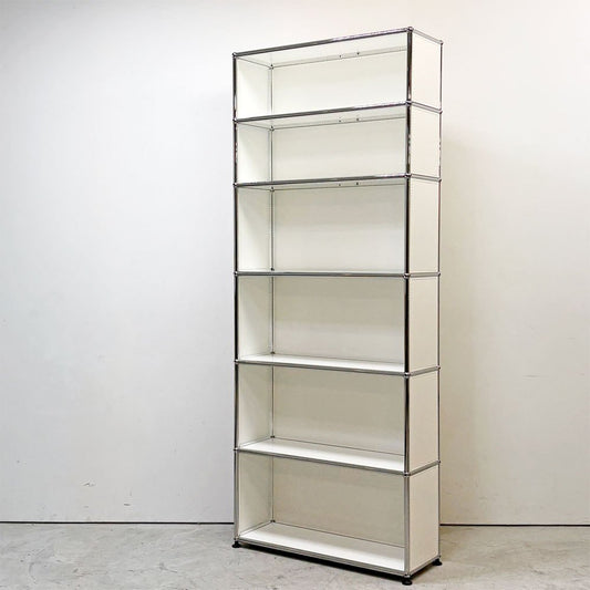 ユーエスエムハラー USM Haller モジュラーファニチャー ハラーシステム キャビネット オープンシェルフ 本棚 飾り棚 1列6段 ピュアホワイト スイス ●