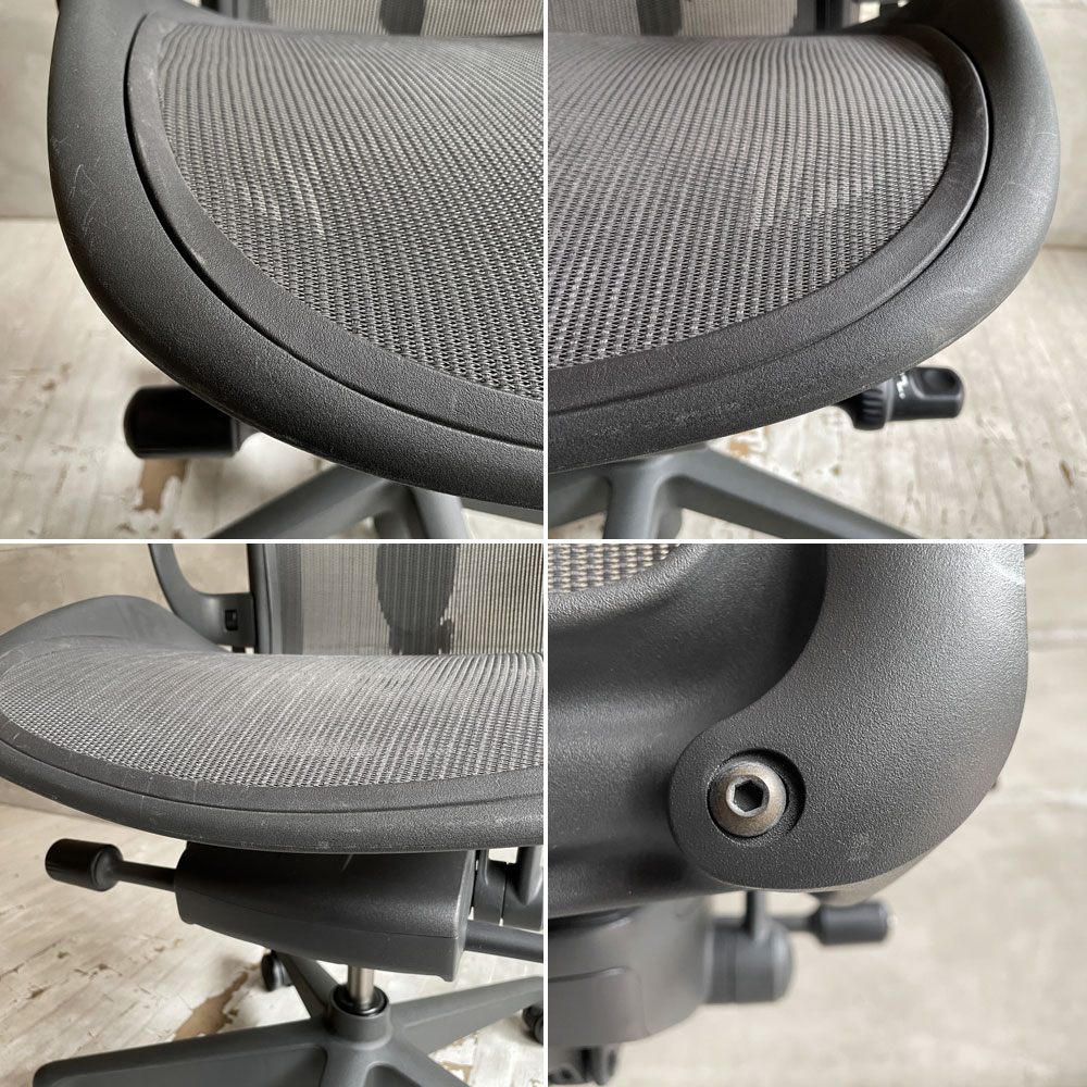 ハーマンミラー Herman Miller アーロンチェア リマスタード フル装備 Bサイズ デスクチェア オフィスチェア グラファイトベース ポスチャーフィットSL ♪