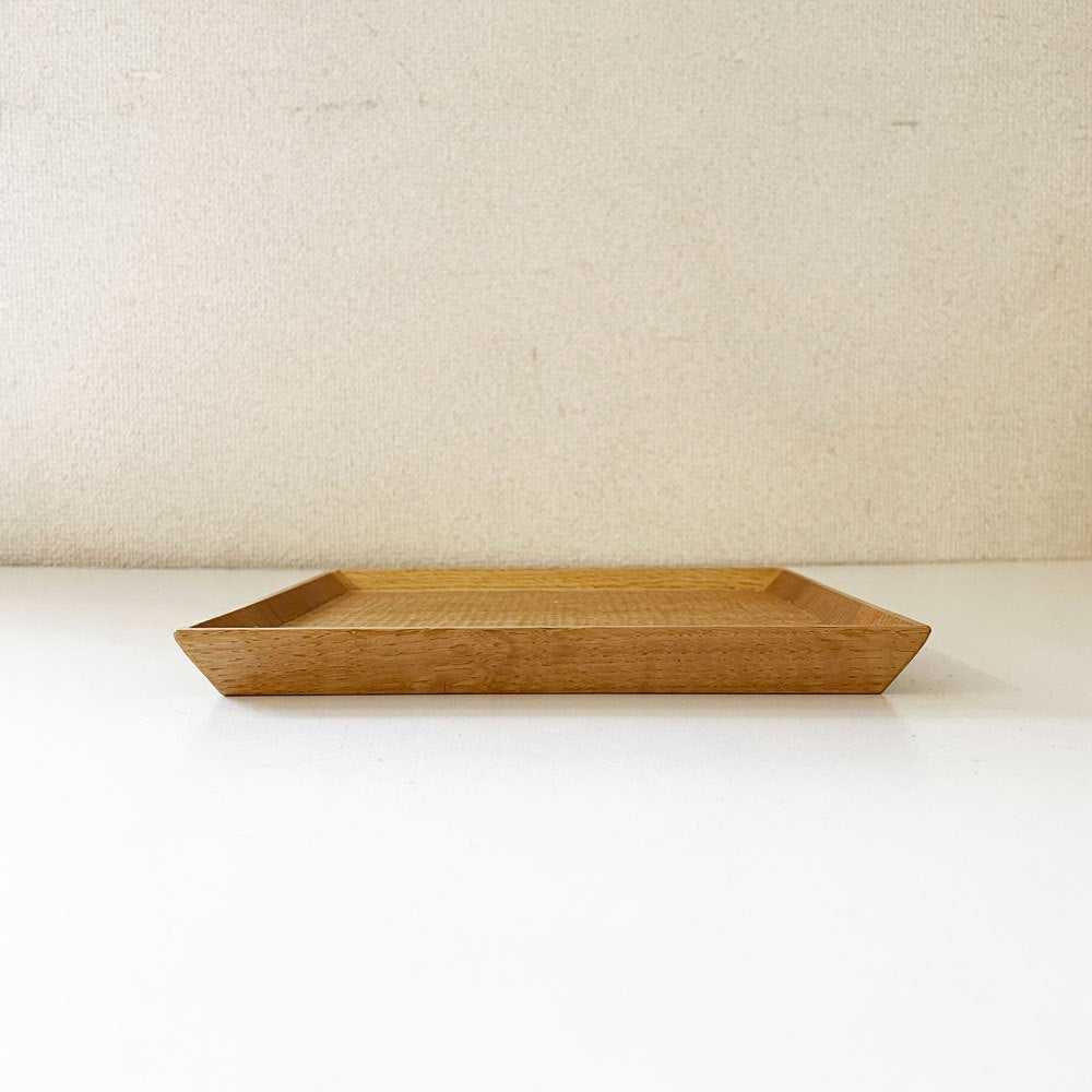 富井貴志 シカクル shikakuru 四方皿 20×20cm ナラ材 角皿 スクエアプレート 木工 現代作家 定価￥10,500- A ◎