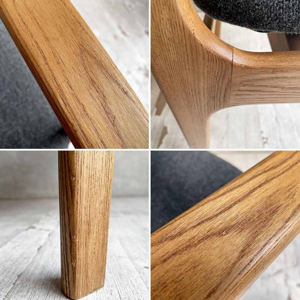モモナチュラル MOMO Natural ジル アーム JILL ARM ダイニングチェア タモ材 ファブリック 定価￥28,000- A ♪