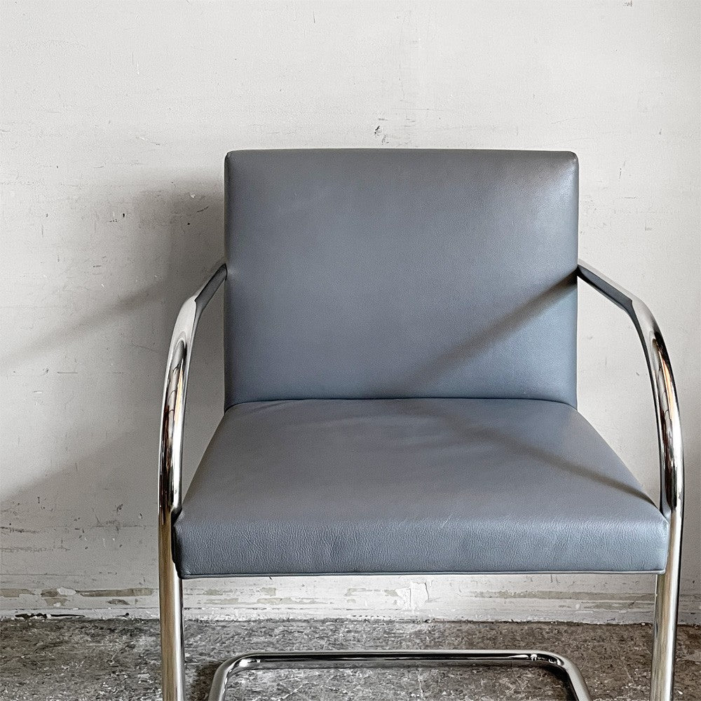 ノル ノール Knoll ブルーノ brno アームチェア チューブラー 合皮レザー グレー系カラー ミースファンデルローエ カンチレバー ■