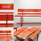 コカ・コーラ Coca-Cola 木製ベンチ 長椅子 ロゴ入り レッド 昭和レトロ W150cm 店舗什器 ビンテージ Vintege ●