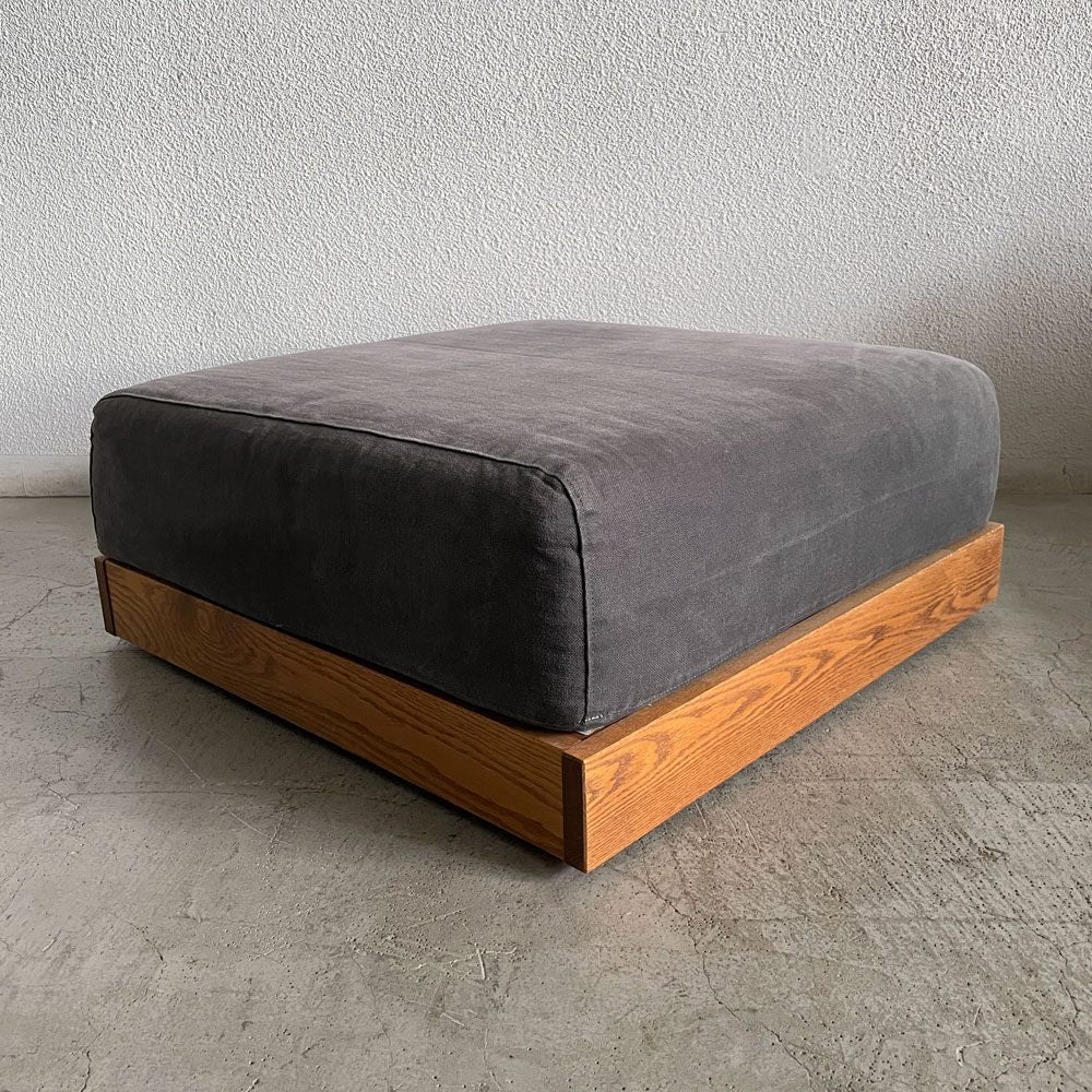 モモナチュラル Momo Natural エヌ・ボックス ソファ 3P ＋ オットマン N.BOX SOFA 3P + OTTOMAN L オーク材 旧型 ウッドベースタイプ 参考合計価格26万円～ 〓