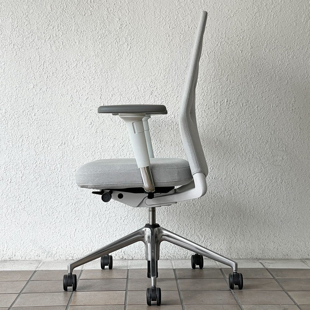 ヴィトラ vitra IDトリム ID Trim リングアーム オフィスチェア ハイバック ライトグレー 2Dアームレスト アントニオ・チッテリオ 定価211,200円 ◇