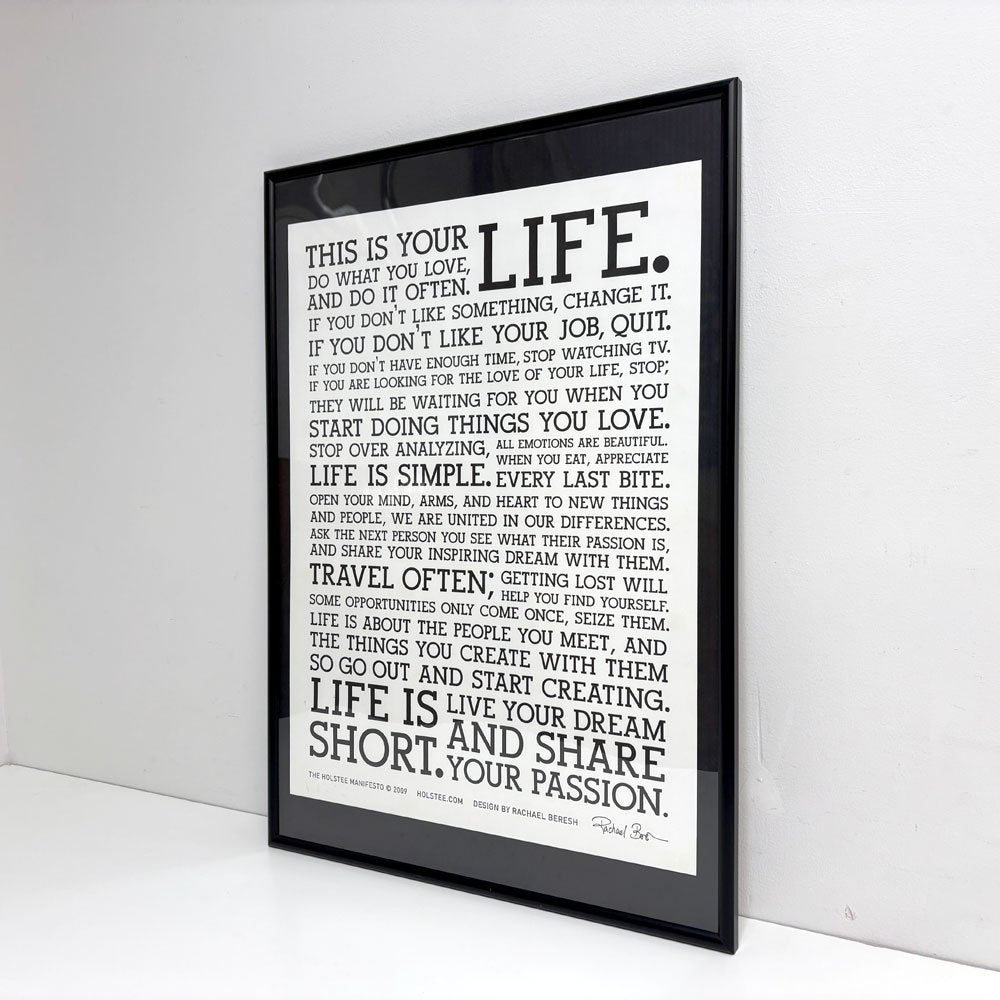 ホルスティー HOLSTEE マニフェスト ポスター Manifesto Poster スクリーンサイズ 45.5×61cm 額装品 現状品 ●