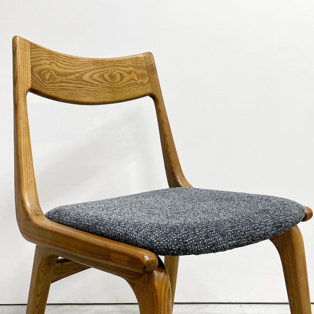 クラッシュゲート CRASH GATE ノル NOR モス MOSS ダイニングチェア アッシュ材 ファブリック チャコール 関家具 定価￥50,600- ●