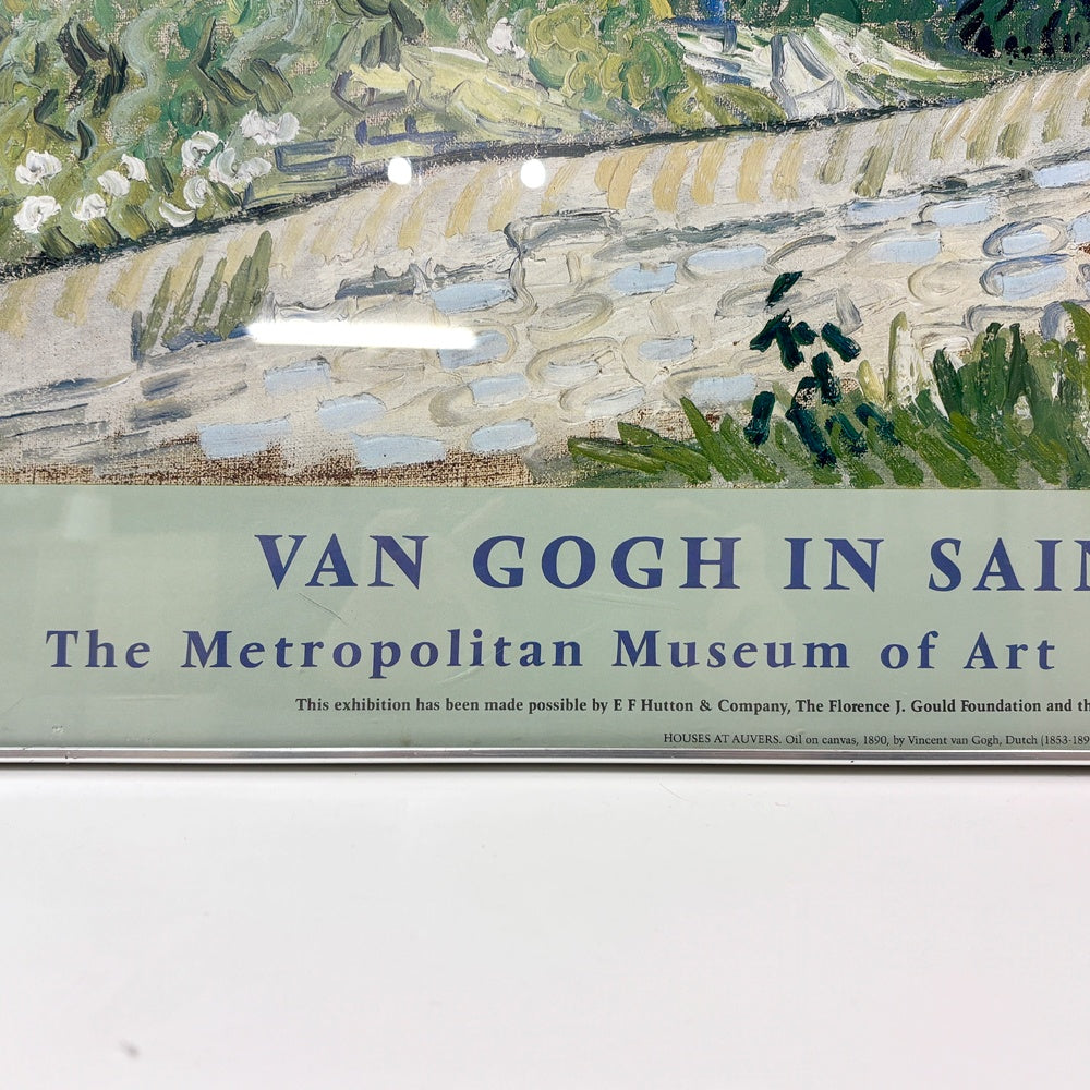 メトロポリタン美術館 展覧会ポスター VAN GOGH IN SAINT-REMY AND AUVERS フィンセント・ファン・ゴッホ オーヴェルの家々1986-1987 W84.5cm 印象派 額装品 ●