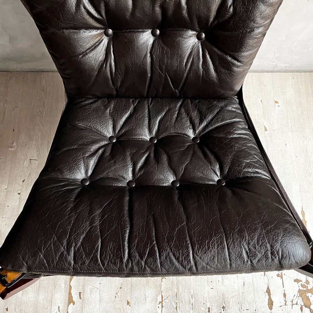 バットネ VATNE ファルコンチェア Falcon Chair ローバック イージーチェア ラウンジチェア 1Pソファ シガード・レッセル 本革 ビンテージ 北欧 ノルウェー ♪