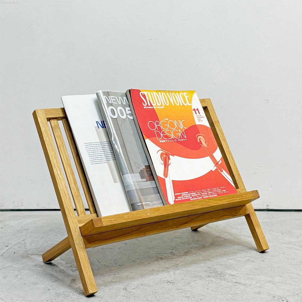 QUIET SPACE TOOL & FURNITURE アニー Annie マガジンラック ディスプレイラック クリ材 ナチュラル 国産家具 定価￥30,800- ●