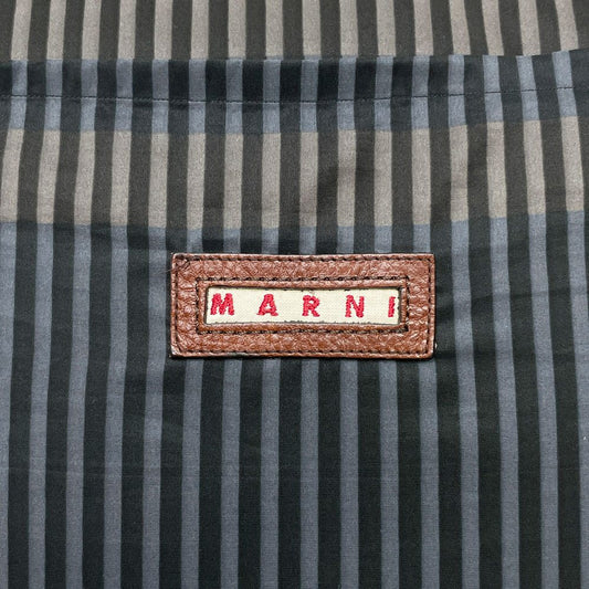 マルニ MARNI マルニマーケット MARNI-MARKET クッションカバー 58×58cm ストライプ柄 ポリエステル バッファローホーン 飾り付き イタリア製 ●