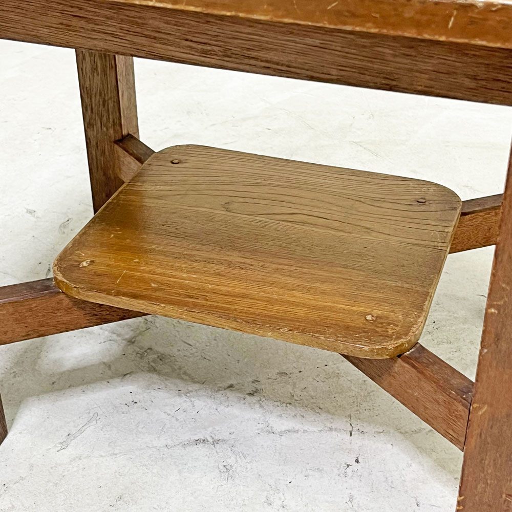 ジャパンビンテージ Japan Vintage 古い木味のサイドテーブル 花台 古家具 昭和レトロ ●