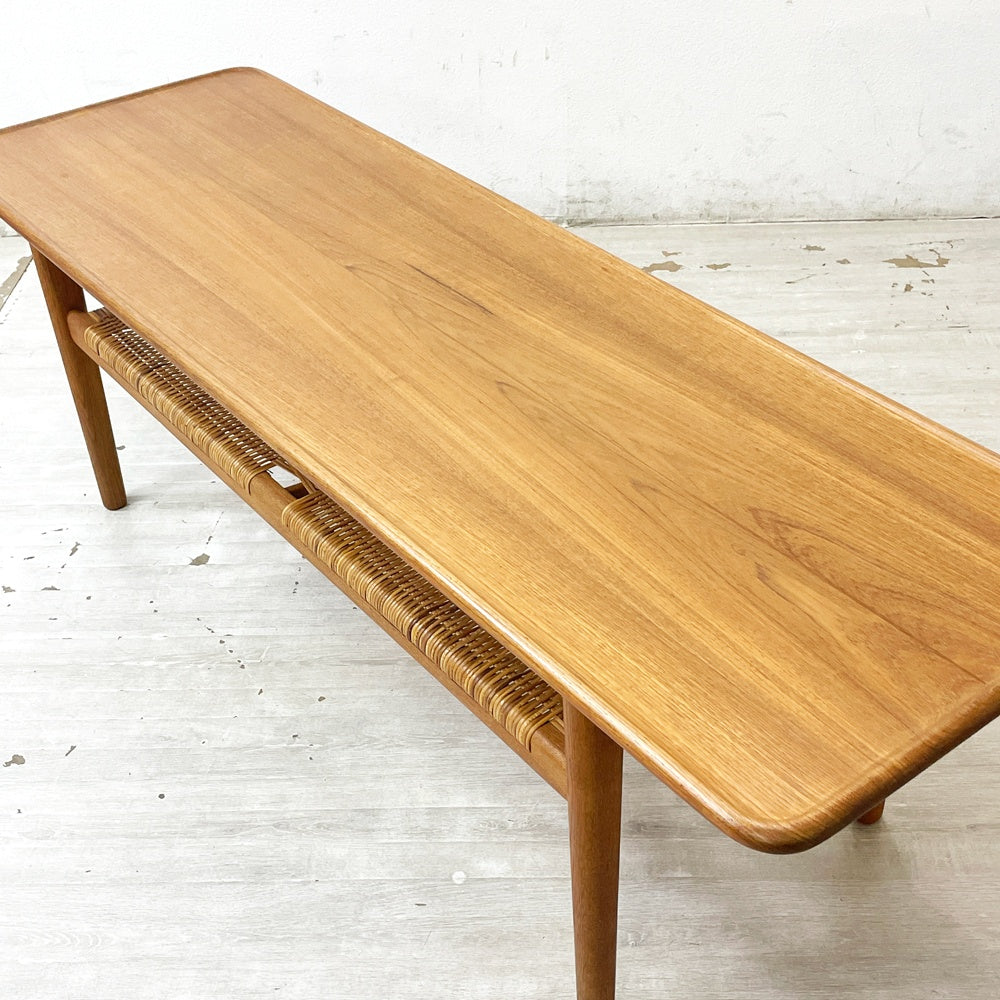 アンドレアスタック Andreas Tuck AT10 チーク材×オーク材 コーヒーテーブル ローテーブル ハンス J.ウェグナー Hans J. Wegner デンマークビンテージ 北欧 ●