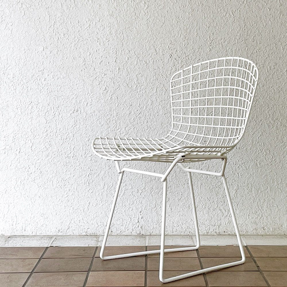 ノル Knoll 420 サイドチェア ワイヤーチェア ハリー・ベルトイア Harry Bertoia ホワイト ミッドセンチュリー 名作椅子 ◇