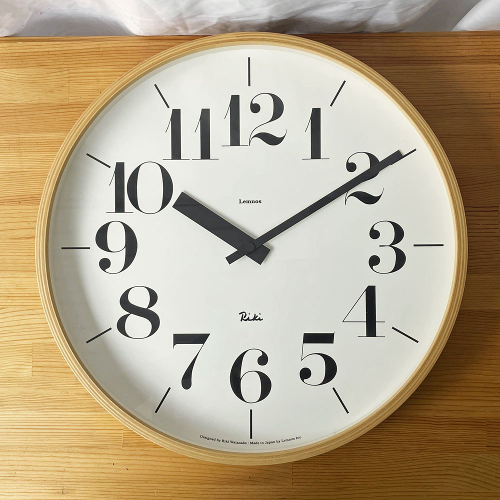 タカタレムノス Lemnos リキクロック Riki Clock Lサイズ 35.4㎝ 掛け時計 アナログ ウォールクロック 渡辺力 グッドデザイン賞 定価 \16,500- ◇