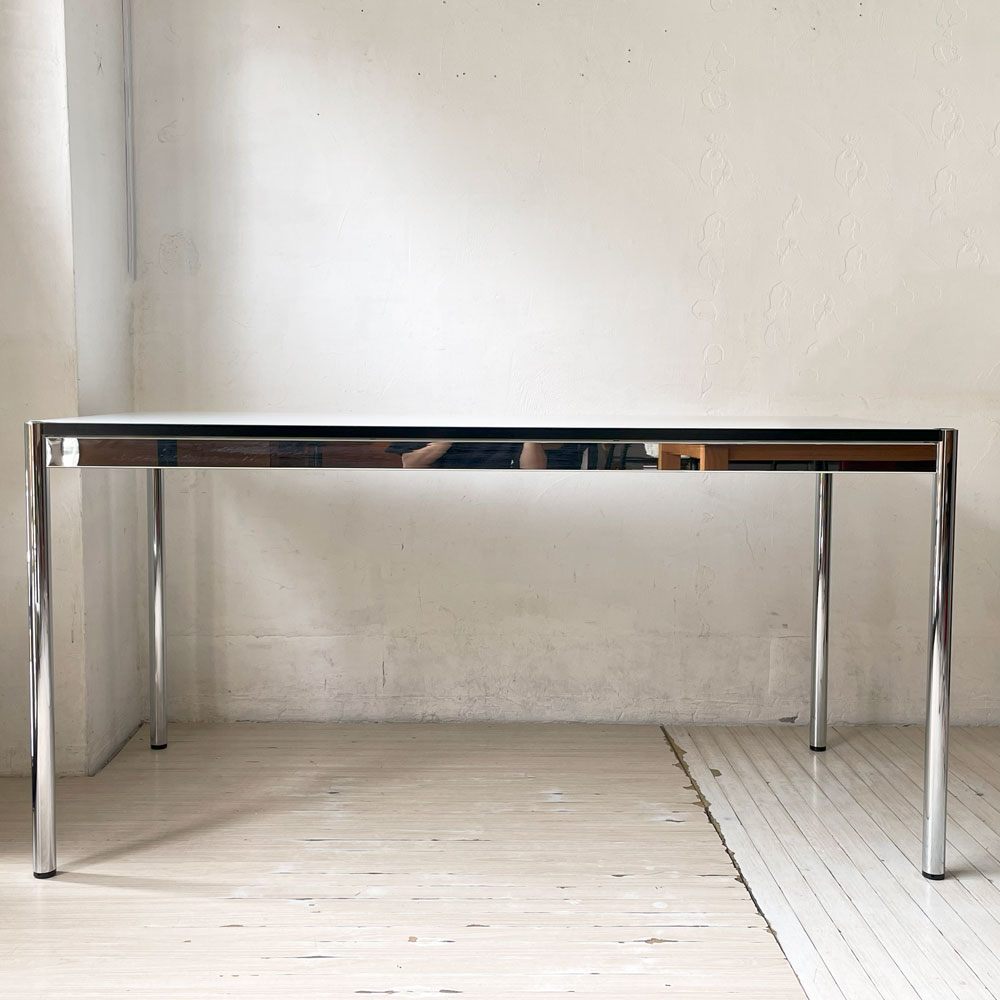 USMモジュラーファニチャー USM Haller USMハラーテーブル ワーキングデスク ダイニングテーブル W150×D75×H74cm パールグレーラミネート(ホワイト) ★