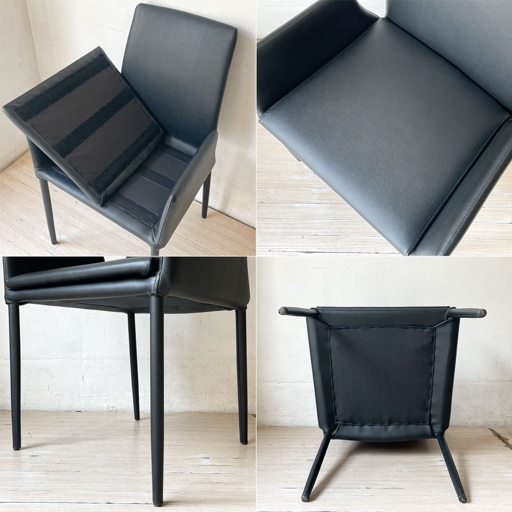 アビタスタイル AbitaStyle アマンダ Amanda アームチェア ダイニングチェア リサイクルレザー モダンデザイン B ★