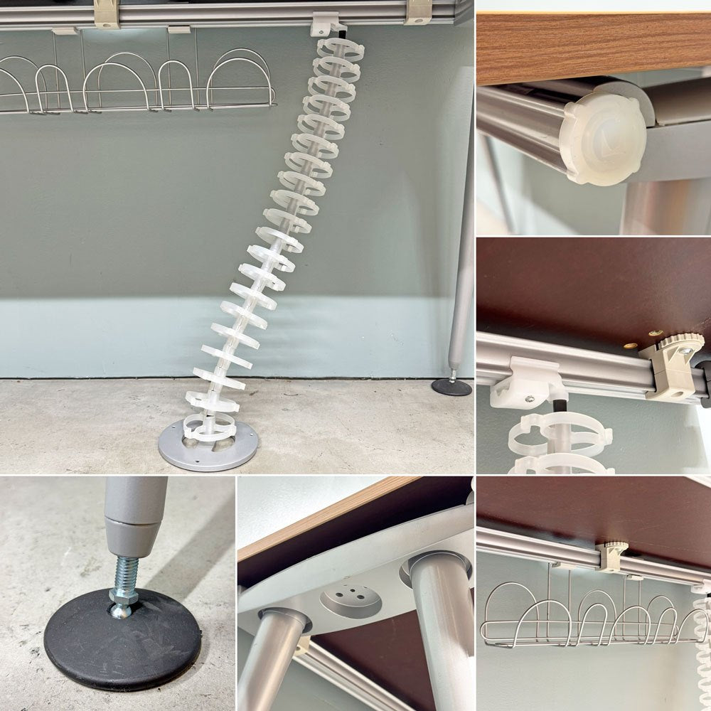 ハーマンミラー Herman Miller アバックエンバイロメンツ ABAK ミーティングテーブル デスク W140cm ウッドカラー ケーブルスパイン付き ティム・ウォレス ◎