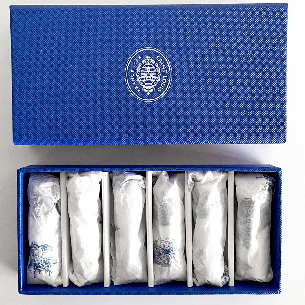 サンルイ SAINT-LOUIS バブルス bubbles カトラリーレスト 6個セット 箸置き クリスタルガラス 箱付き 未使用品 フランス ■