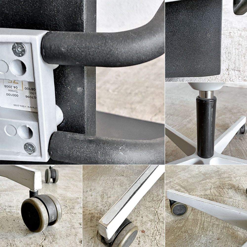 ヴィトラ vitra ゼロフォー .04 スタジオチェア オフィスチェア アームレスト付 ブラック 昇降機能 マールテン・ヴァン・セーヴェレン Maarten Van Severen 定価￥202,400- A 〓